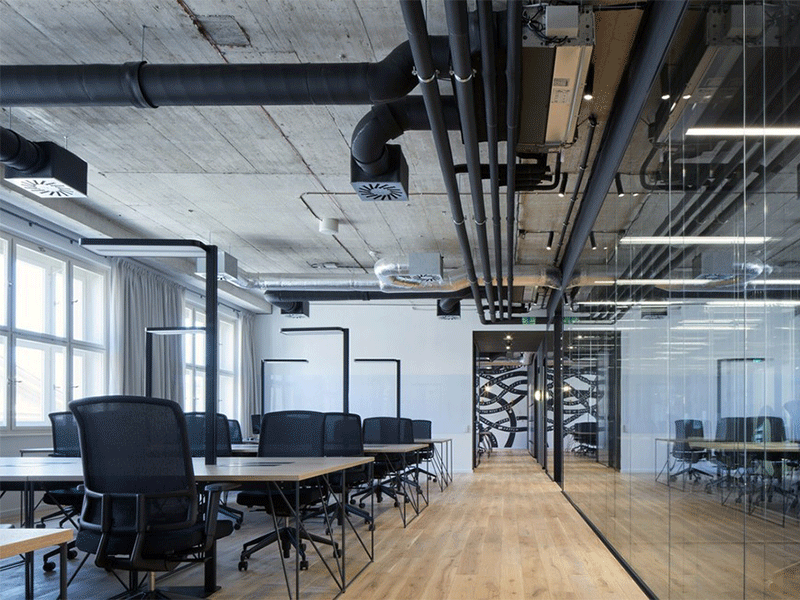 工業(yè)風(fēng)辦公室裝修時(shí)設(shè)計(jì)效果圖