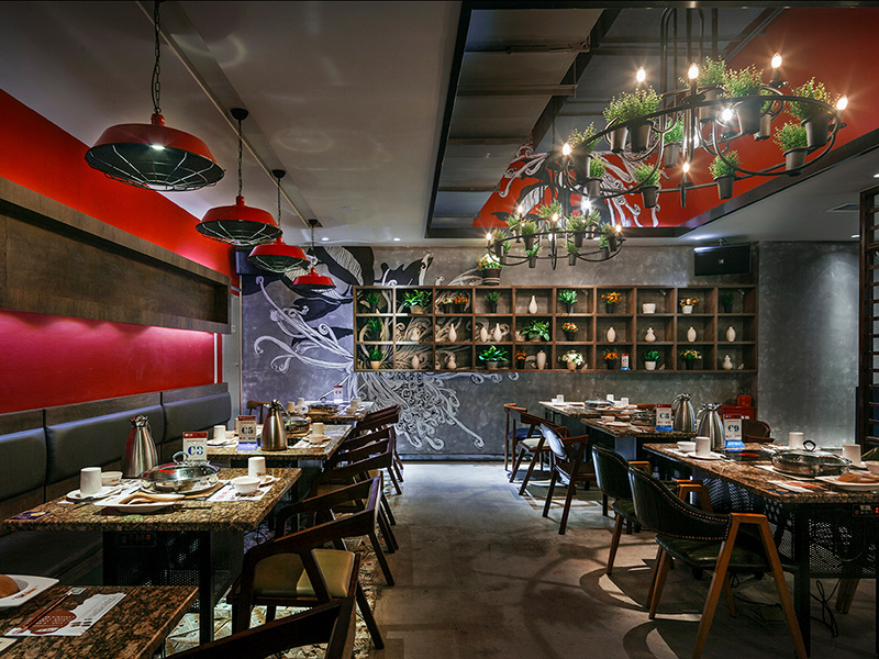 黃記煌工業風火鍋店裝修設計效果圖