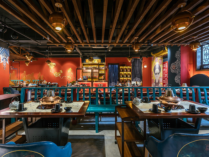 杭州500平中式火鍋店裝修設計案例