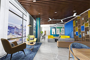 280方簡約創(chuàng)意辦公室裝修設(shè)計全景效果圖