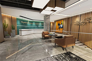 醫美辦公室大廳裝修設計全景圖