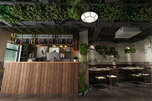 工業(yè)風(fēng)餐飲空間裝修設(shè)計全景圖