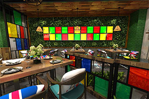 綠植餐廳裝修設(shè)計(jì)全景效果圖