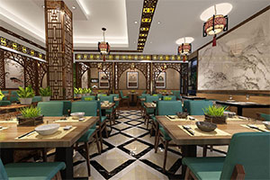 中式牛肉拉面餐廳裝修設(shè)計(jì)全景效果圖