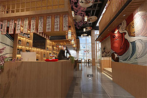 商業日式餐廳裝修設計全景案例
