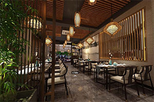 簡約現(xiàn)代大型餐廳裝修設計全景效果圖