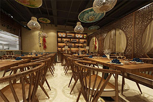600復(fù)古式餐廳裝修設(shè)計全景效果圖